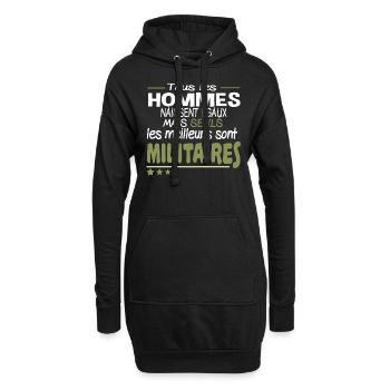 Militaire Homme Idée cadeau Armée de Terre Fierté - Sweat-shirt à capuche long Femme - noir - Devant