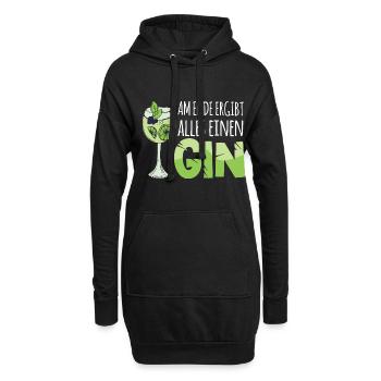 Gin Cocktail Tonic - Hoodie-Kleid - Schwarz - Vorne
