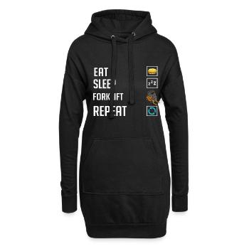 Gabelstapler Fahrer Stapler Hubstapler Hubwagen - Hoodie-Kleid - Schwarz - Vorne