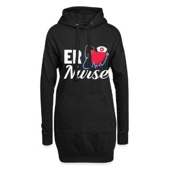 Infirmière d’urgence Premiers soins - Sweat-shirt à capuche long Femme - noir - Devant