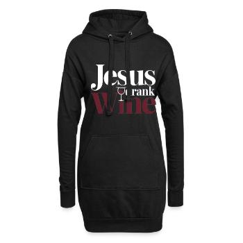 Jesus Drank Wine 6 - Hoodie-Kleid - Schwarz - Vorne