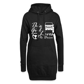 Femme avec véhicule tout-terrain - Sweat-shirt à capuche long Femme - noir - Devant