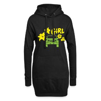 Femme avec véhicule tout-terrain - Sweat-shirt à capuche long Femme - noir - Devant