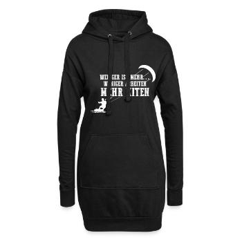 Weniger Arbeiten Mehr Kiten Kitesurfer Surfer - Hoodie-Kleid - Schwarz - Vorne