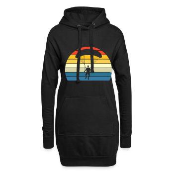 Saut parachute - Sweat-shirt à capuche long Femme - noir - Devant