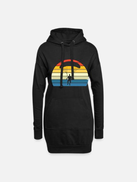 fallschirmspringen - Hoodie-Kleid - Schwarz