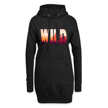 SAUVAGE - Sweat-shirt à capuche long Femme - noir - Devant