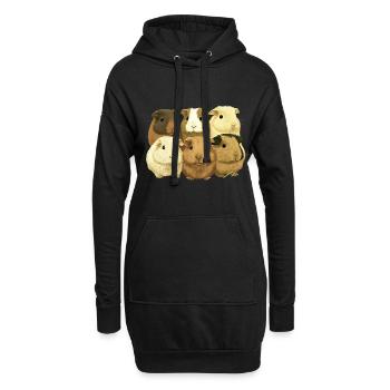Meerschweinchen für eine Meerschweinchen - Hoodie-Kleid - Schwarz - Vorne
