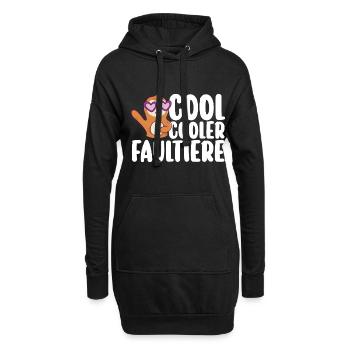 Faultier - Hoodie-Kleid - Schwarz - Vorne