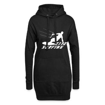 Kitesurfen Kiteboarding Kite Kiten - Hoodie-Kleid - Schwarz - Vorne