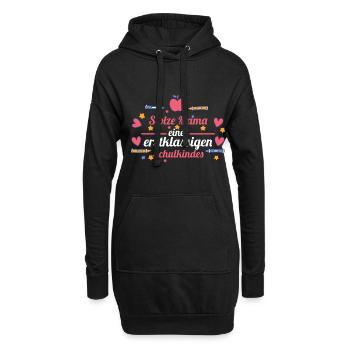 Schulkind Mama Schüler Mutter Schulanfang Einschul - Hoodie-Kleid - Schwarz - Vorne