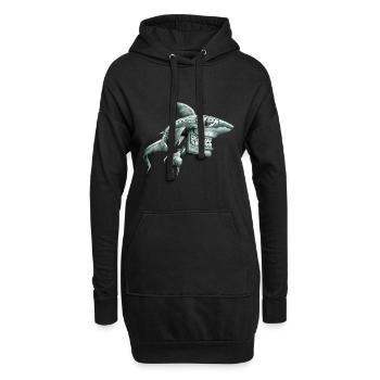 Requin Gobelin - Sweat-shirt à capuche long Femme - noir - Devant