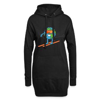 Skis de terre Ski Journée de la Terre - Sweat-shirt à capuche long Femme - noir - Devant