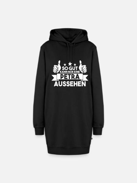 Name Petra - Hoodie-Kleid - Schwarz