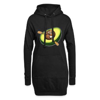 Rudern Avocado - Hoodie-Kleid - Schwarz - Vorne