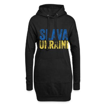 Slava Ukraini - Sweat-shirt à capuche long Femme - noir - Devant