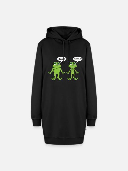 Quark Magerquark - lustige Frosch Grafik - Hoodie-Kleid - Schwarz