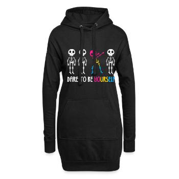 Dare To Be Yourself Pan Dabbing Skeleton - Hoodie-Kleid - Schwarz - Vorne