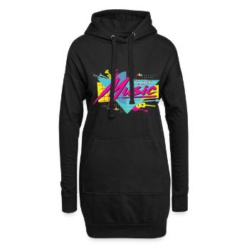Musik mit musikinstrument motiv - geschenk - Hoodie-Kleid - Schwarz - Vorne
