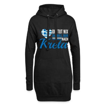 Kreta die tut nix Griechenland Urlaub - Hoodie-Kleid - Schwarz - Vorne