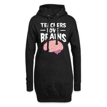 Teachers Love Brains - Cool Gift For A Teacher - Hoodie-Kleid - Schwarz - Vorne