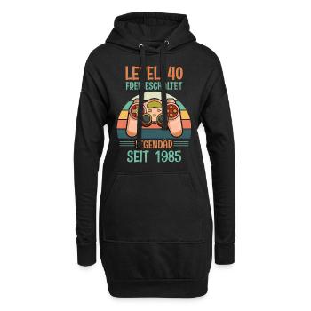 Niveau 40 Débloqué Légendaire depuis 1985 - Sweat-shirt à capuche long Femme - noir - Devant