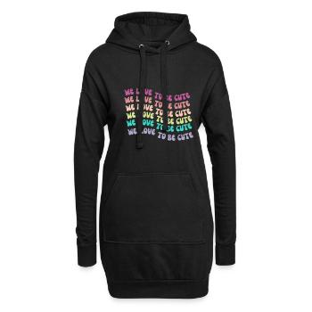 We Love To Be Cute - Hoodie-Kleid - Schwarz - Vorne
