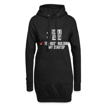 Single Taken Trop occupé à construire ma startup 4 - Sweat-shirt à capuche long Femme - noir - Devant
