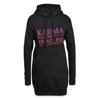 Karma Has No Deadline 4 - Hoodie-Kleid - Schwarz - Vorne