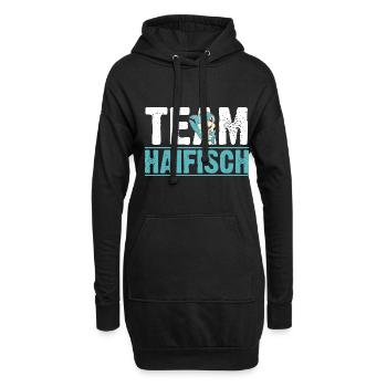 Fische Haifisch - Hoodie-Kleid - Schwarz - Vorne