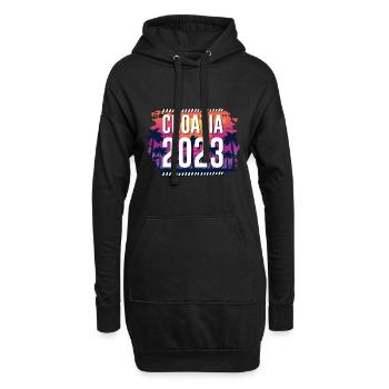 Croatie 2023 - Sweat-shirt à capuche long Femme - noir - Devant