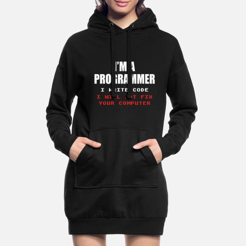 Programmeur Geek Programmeur Programmeur Informatique Codeur L Sweat-shirt à capuche long Femme