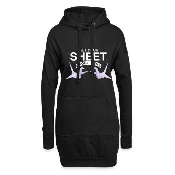 Conception d'origami Kirigami coloré - Sweat-shirt à capuche long Femme - noir - Devant