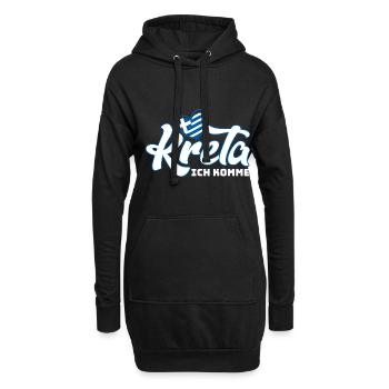 Kreta ich komme Griechenland Urlaub - Hoodie-Kleid - Schwarz - Vorne