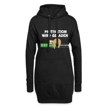 Motivation wird geladen Faultier Faultiermotiv - Hoodie-Kleid - Schwarz - Vorne