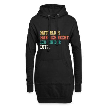 Lutz Lustiger Spruch Vorname Name Lutz - Hoodie-Kleid - Schwarz - Vorne