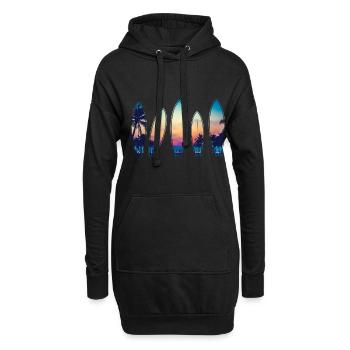 Surf vintage plage classique Hawaii Surf surf - Sweat-shirt à capuche long Femme - noir - Devant