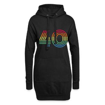 Nombre 40 - Sweat-shirt à capuche long Femme - noir - Devant