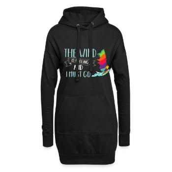 Windsurfen Brett Segel Paddel Windsurfer Wasser - Hoodie-Kleid - Schwarz - Vorne