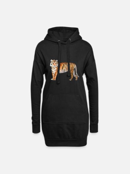 tiger - Hoodie Dress - black