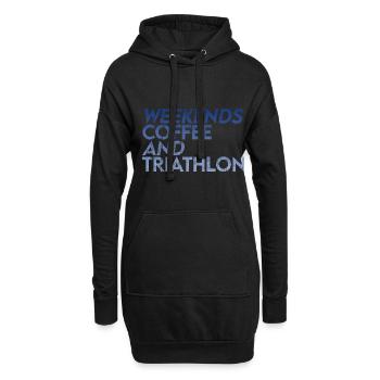 Weekends Coffee And Triathlon 3 - Hoodie-Kleid - Schwarz - Vorne