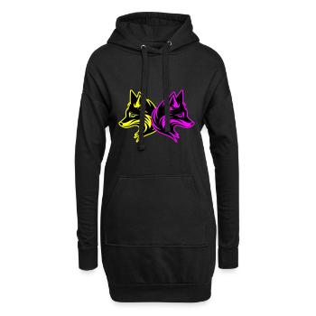 Fuchs Tier - Hoodie-Kleid - Schwarz - Vorne