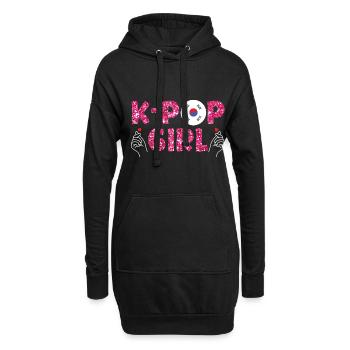 K-Pop Is My Seoul Kpop - Hoodie-Kleid - Schwarz - Vorne