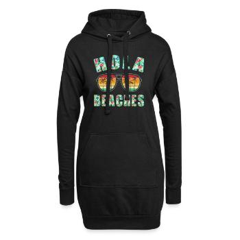 Hola Beaches Top Retro Sommer Strand Sonnenbrille - Hoodie-Kleid - Schwarz - Vorne
