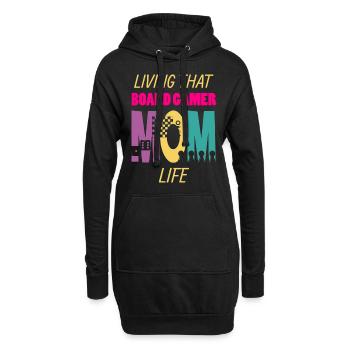 Living That Board Gamer Mom Life Brettspieler Mama - Hoodie-Kleid - Schwarz - Vorne