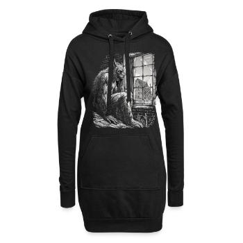 Mythe du chien-loup-garou, Cerberus, Hellhound - Sweat-shirt à capuche long Femme - noir - Devant