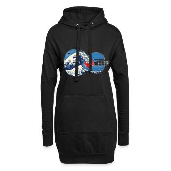 Guitare Big Wave par Kanagawa Guitar Player - Sweat-shirt à capuche long Femme - noir - Devant