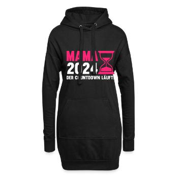 Werdende Mama 2024 - Hoodie-Kleid - Schwarz - Vorne