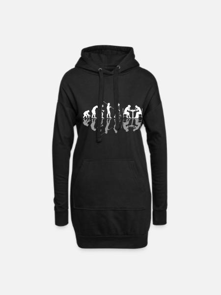 Schach Evolution Schachbrett Schachspieler - Hoodie-Kleid - Schwarz