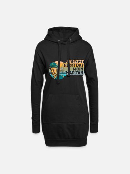 Moin Kapitän - Hoodie-Kleid - Schwarz